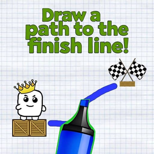 Draw a path to the finish line! - Free Online Game